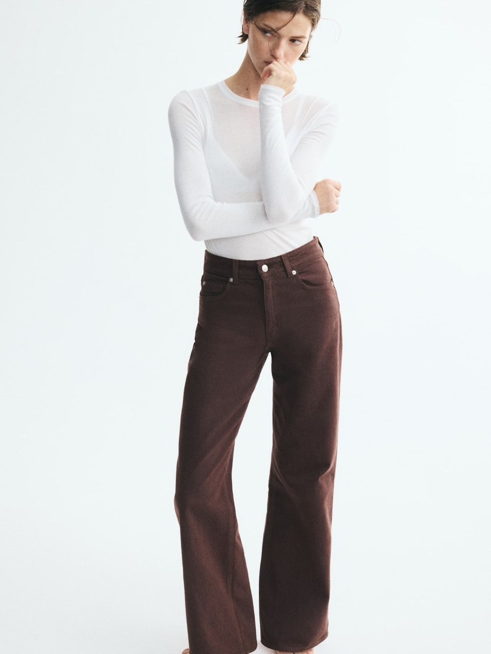 Divided Brown High Waist Wide Leg Jeans Size 16